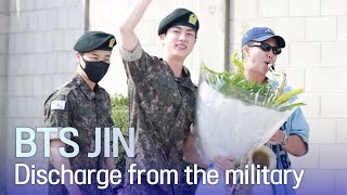 💜LIVE BTS 진 “아미들에게 전역 신고합니다”  BTS JIN Military Discharge [upl. by Spancake]