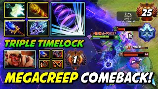 PROS SHOW HIS MEGACREEP COMEBACK  Triple Timelock Faceless Void With Crazy Attack Speed Build DotA2 [upl. by Nnalyrehc580]