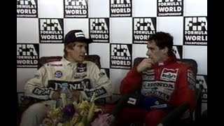 Podium  Interviews Hungarian GP 1989 Mansell  Senna  Boutsen [upl. by Rahab462]