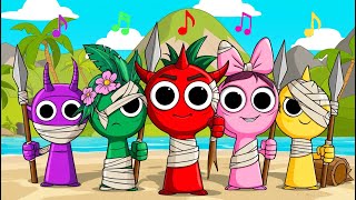 SPRUNKI SONG  Incredibox Sprunki SURVIVED STRANDED On A Island  Music Animation [upl. by Weylin]