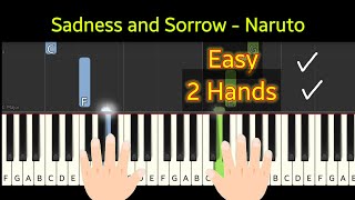 Sadness and Sorrow  piano tutorial easy Level 1 [upl. by Aihsekel]