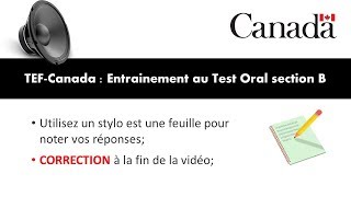 TEF CANADA  Préparation 4 au Test de Compréhension Orale section B [upl. by Templia]