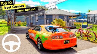 Top 10 OPEN WORLD Car Games Like Forza Horizon For Android amp iOS  High Graphics [upl. by Ahtnahc]