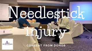 MRCEM OSCE Needlestick injury consent form donor [upl. by Ertnod]