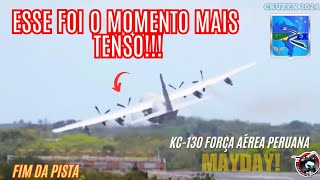 MAYDAY LOCKHEED KC130 FORÇA AÉREA PERUANA DECOLAGEM COMPLICADA CRUZEX 2024 [upl. by Lemaceon379]