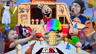 ICE SCREAM in Hello Neighbor Scary Party MOD with Granny Baldi Bendy amp More [upl. by Eugenides150]