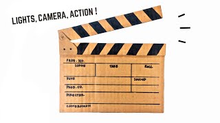 How To Make Clapperboard With Cardboard Toy Cardboard Clapperboard  Cardboard Craft [upl. by Montanez]