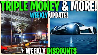 GTA 5 ONLINE WEEKLY UPDATE TRIPLE MONEY AND MORE [upl. by Amadus]