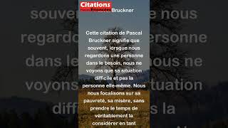 Pascal Bruckner  Dans lindigent on ne perçoit que lindigence pas lhomme shorts [upl. by Nosnek]