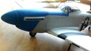 Hangar 9 Blue Nose P51 Mustang with Sound [upl. by Onilecram]