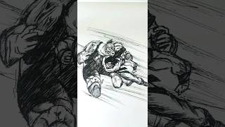 Speed Drawing Stickman Goku vs Nappa😳anime drawing short [upl. by Annohsat156]