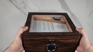 Flauno Cigar Humidor Box Accurate Digital Hygrometer Glass Top Digital Hygrometer Cigar Box Review [upl. by Persse]