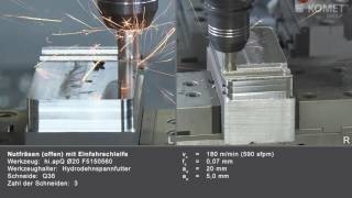 Nutfräsen mit Einfahrschleife mit KOMET hiapQ Ø20 F51 50560 [upl. by Zehc]