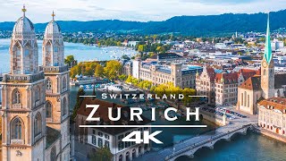 Zurich  Switzerland 🇨🇭  by drone 4K [upl. by Gorrono98]