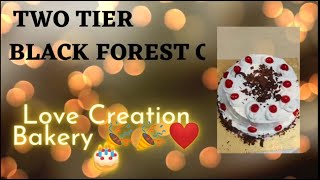 Two Tier Black Forest cake🎂Spongey 2 tola Black forest cake 🍰 [upl. by Sybilla]