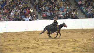 Stacy Westfall  2011 Congress Freestyle Reining Bridleless Can Can Vaquero [upl. by Gnoix]