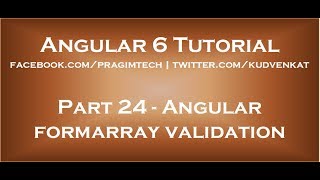 Angular formarray validation [upl. by Gentry]