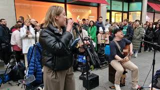 STREET performer BLEW the crowd away with his INCREDIBLE Voice  Shallow Lady Gaga  Allie Sherlock [upl. by Yenffad]