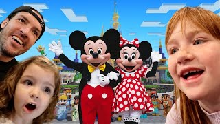 DiSNEYLAND but in MiNECRAFT 🌟 Adley amp Navey visit video game Mickey n Minnie after Nikos challenge [upl. by Inacana]