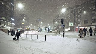 Heavy Snowfall in Helsinki Finland ❄️☃️🌨️ 18 January 2024 [upl. by Rasecoiluj]