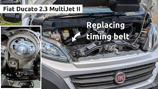 Cambelt change on a Fiat Ducato 23 MultiJet II timing belt amp water pump replacement [upl. by Shoifet]