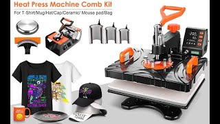 AKEYDIY Combo Multifunctional 8 in 1 Heat Press Machine [upl. by Roberto]