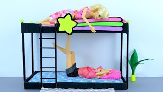 How to make a miniature bunk bed  DIY matchboxes recycling [upl. by Inaffets916]