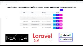 Nextjs 14 Laravel 11 CRUD Mysql Create Read Update and Delete TailwindCSS DaisyUI [upl. by Ennoval790]