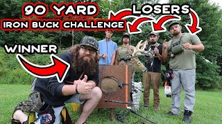 Arrows vs Steel Buck  90 Yard Iron Buck Challenge  We Break A LOT of arrows 😂 [upl. by Nailij433]