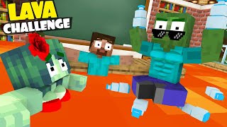 Monster School  BOTTLE FLIP FLOOR IS LAVA Challenge  Minecraft Animation [upl. by Sauls32]