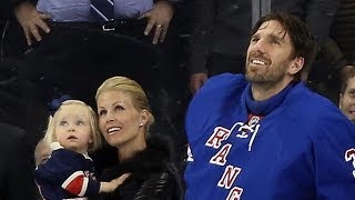 Henrik Lundqvist honored by the Rangers [upl. by Laehctim931]