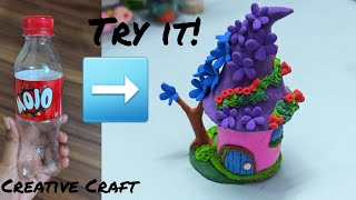 DIY Miniature Fairy House  Plastic Bottle amp Clay Craft [upl. by Larianna260]