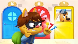 The KeyStealing Cat  Safety Tips  Police Chase  Kids Cartoon  Sheriff Labrador  BabyBus [upl. by Leopold]