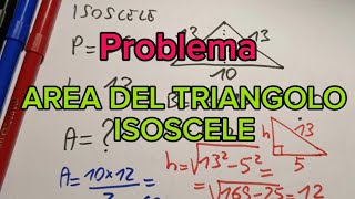 Problema trovare larea del triangolo isoscele [upl. by Akcirehs]