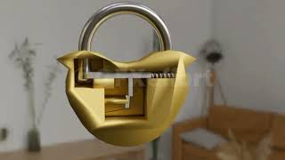 Inside of lock  Lock model 3D animation blender 3danimation [upl. by Idas542]