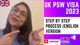 UK PSW Visa Application Step by Step Process 2023 English Version [upl. by Linnet]