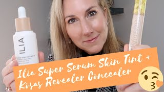 HEALTHY GLOWY SKIN DUO  ILIA SUPER SERUM SKIN TINT SPF 40  KOSAS REVEALER CONCEALER REVIEW [upl. by Amitarp]