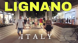 Lignano Sabbiadoro Italy  Urlaub 2023  Evening Walking Tour 4K UHD [upl. by Ennazus136]