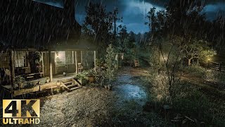 Cute little farm under the sound of rain occasional thunder and frog sounds  ASMR RDR2 Thunderstorm [upl. by Mundt480]