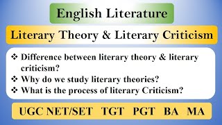 Difference Between Literary Theory and Literary Criticism in English Literature [upl. by Fionna341]