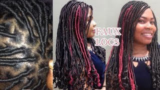 HOW TO  FAUX LOCS WITH CURLY ENDS  DETAILED TUTORIAL [upl. by Haidabez]