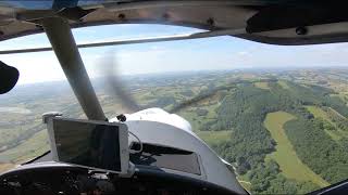 Approach and landing at Mid Wales Airport Welshpool in a C42 microlight [upl. by Nilyac]