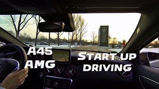 Mercedes AMG A45 2017 start up and driving [upl. by Kilby889]