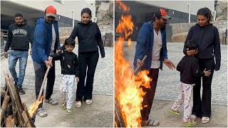 Manchu Manoj amp Manchu Mounika Reddy With Son Dhairav Reddy Bhogi Celebrations 2024  Manchu Family [upl. by Aria260]