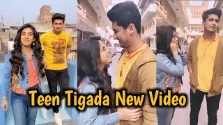 Teen Tigada New Tik Tok  Sameeksha Sud  Vishal Pandey  Bhavin Bhanushali  Teen Tigada New Video [upl. by Oirasan]