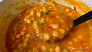 Como hacer Garbanzos Guisados una Receta Riquisíma y Fácil [upl. by Costanza]