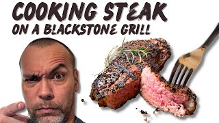 Making Steak On My BlackStone Grill food foodie [upl. by Skell]