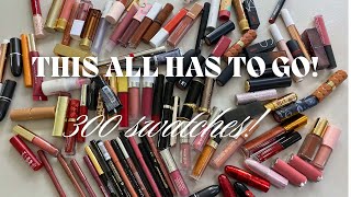 Makeup Collection 2024 Decluttering 50 of my LIPSTICKS  300 Lippies swatched Liberating Satisfying [upl. by Bancroft]