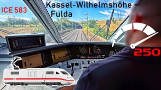 250 kmh aus Lokführersicht  ICE 583 KasselWilhelmshöhe  Fulda  ICEFührerstandsmitfahrt [upl. by Altman501]