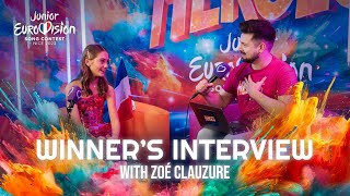 Junior Eurovision Winner Zoé Clauzure interview  France  Junior Eurovision 2023 🇫🇷  JESC2023 [upl. by Yecam]